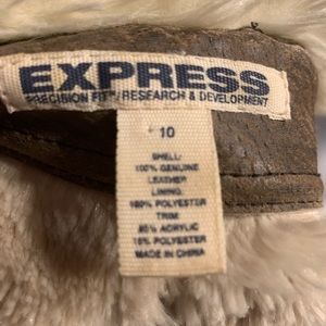 Women’s Express brown leather jacket coat